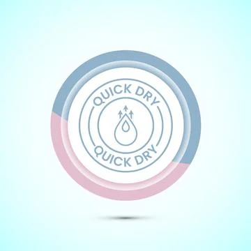 Quick dry icon design illustration. Fast dry cleaning service sign. Pastel .. Stock Illustration