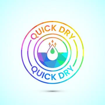 Quick dry icon design illustration. Fast dry cleaning service sign, low pol.. Stock Illustration