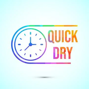 Quick dry icon design illustration. Fast dry cleaning service sign, low pol.. Stock Illustration