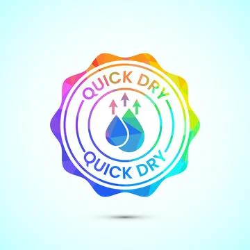 Quick dry icon design illustration. Fast dry cleaning service sign, low pol.. Stock Illustration