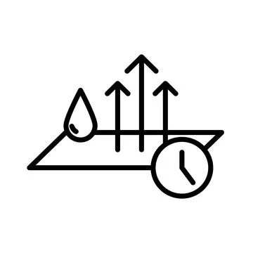Quick dry icon linear logo mark in black and white Stock Illustration