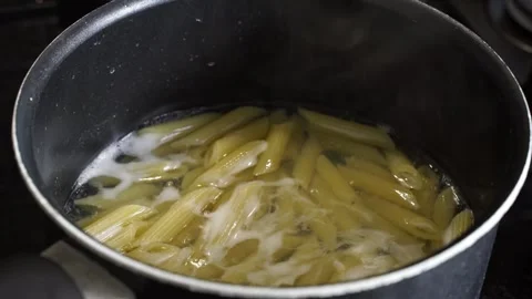 Quick Easy Pan-Boiled Pasta Perfection Stock Footage 303349717