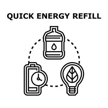 Quick energy refill concept symbolizing hydration and sustainable power Stock Illustration