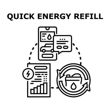 Quick energy refill service concept vector illustration Stock Illustration