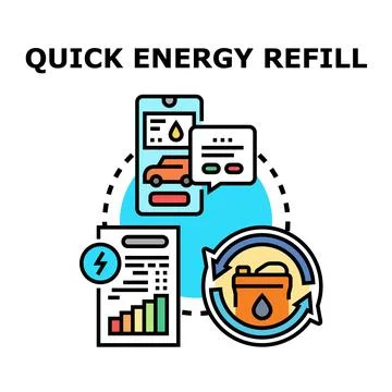 Quick energy refill service concept vector illustration Stock Illustration