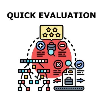 Quick evaluation process for business analysis Stock Illustration