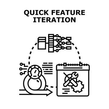Quick feature iteration agile development process concept Stockillustratie