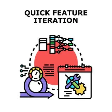 Quick feature iteration agile development process concept Stock Illustration