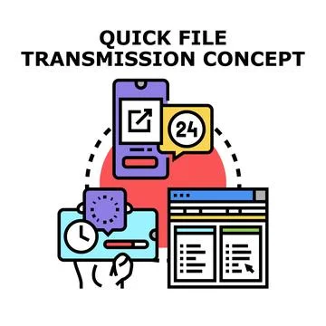 Quick file transmission concept with digital devices Stock-Illustration