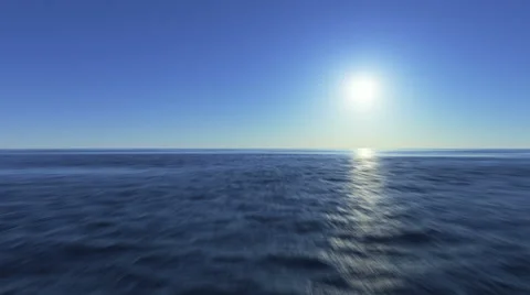 Quick flight over the surface of the ocean. Rushing to the horizon. HD video Stock Footage 46977055