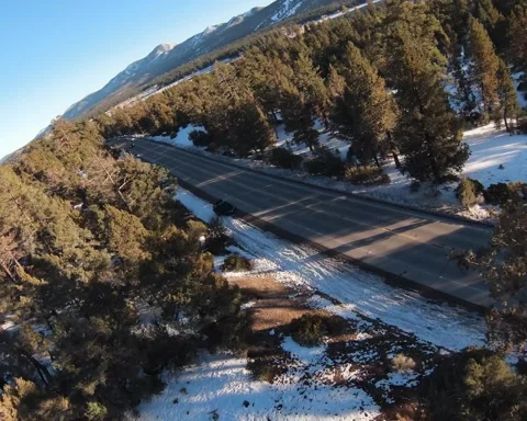 Quick Fly-By In the Snow Stock Footage 221044507