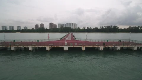 Quick Fly In towards Bedok Jetty, Singapore Stock Footage 275892675