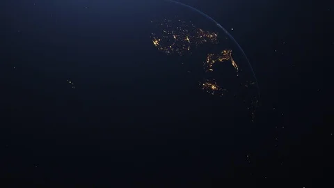 Quick flyby around the Earth in outer space Stock Footage 99709885