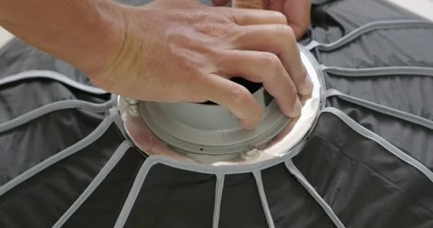 Quick Folding Softbox for Video and Photo in Hand. Home Studio. Stock Footage 278283049