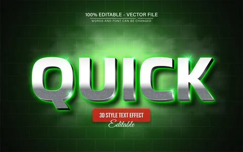 Quick glowing text effect editable Stock Illustration