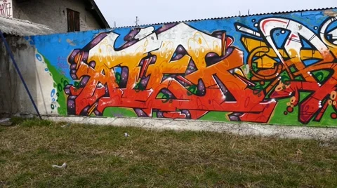 Quick Graffiti Pan Video stock 47391790
