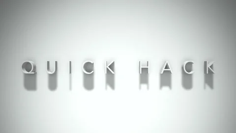 Quick hack 3D title animation with shadows on a white background Stock Footage 297570804