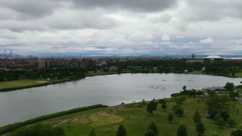 Quick Hyperlapse of Clouds and Meadow Lake Stock Footage 156702798