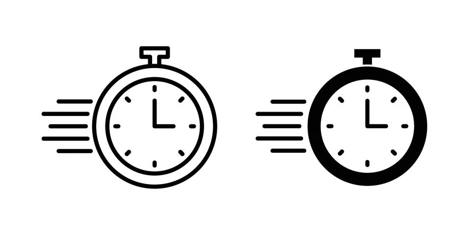Quick icon symbol. Flat and Stroke Vector illustration Stock Illustration