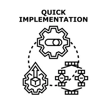 Quick implementation process and swift development concept 库存插图