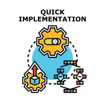 Quick implementation process and swift development concept Stock Illustration