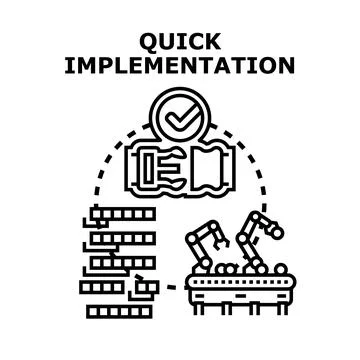 Quick implementation process with automated robotic system 库存插图