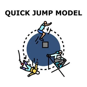 Quick jump model activity energy concept イラスト素材