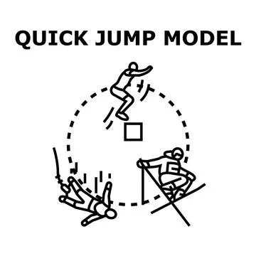 Quick jump model activity energy concept イラスト素材