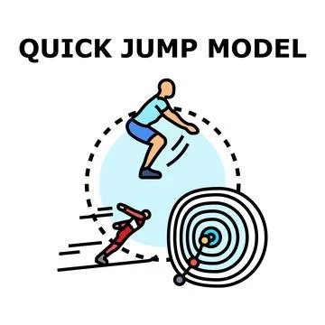Quick jump model with speed and target goal Stock Illustration