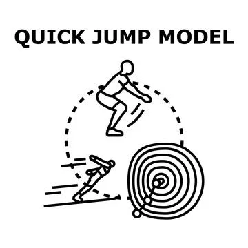 Quick jump model with speed and target goal Stock Illustration