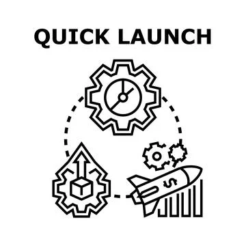 Quick launch concept for startup business project Иллюстрация