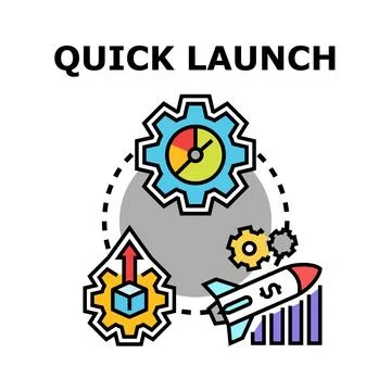 Quick launch concept for startup business project Stock Illustration