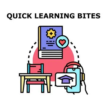 Quick learning bites digital education concept Stock Illustration