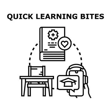 Quick learning bites digital education concept 库存插图