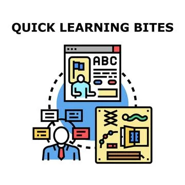 Quick learning bites for microlearning education strategy Stock Illustration