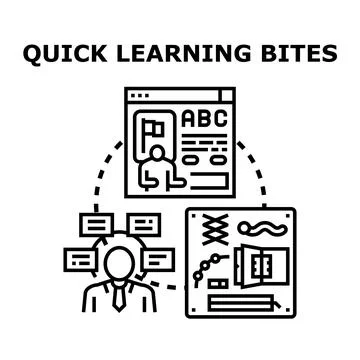 Quick learning bites for microlearning education strategy 库存插图