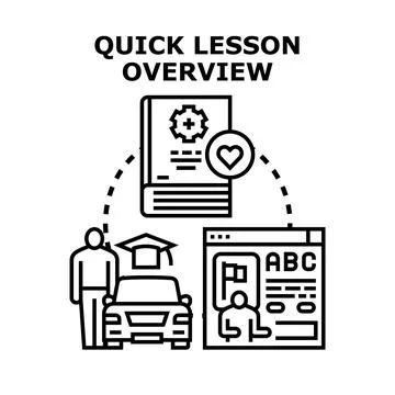 Quick lesson overview of driving education course Stock Illustration