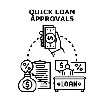 Quick loan approvals concept providing financial solutions Stock Illustration