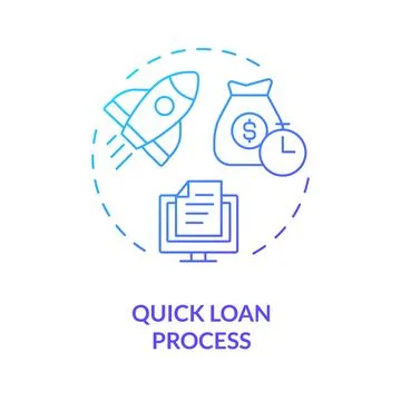 Quick loan process blue gradient concept icon Stock Illustration