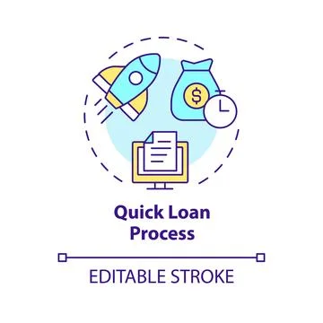 Quick loan process multi color concept icon Stock Illustration