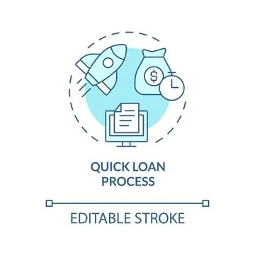 Quick loan process soft blue concept icon Stock Illustration