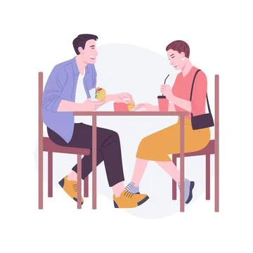 Quick lunch isolated cartoon vector illustrations. Ilustração Stock