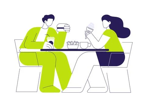 Quick lunch isolated cartoon vector illustrations. Stock-Illustration