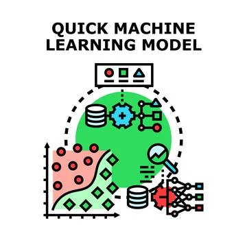 Quick machine learning model building and data analysis Stock Illustration
