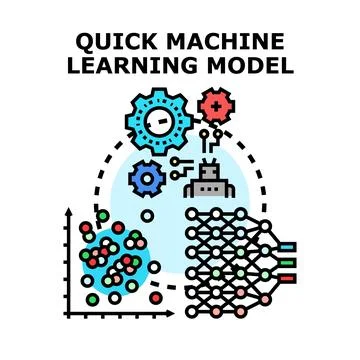 Quick machine learning model data analysis concept Stock Illustration