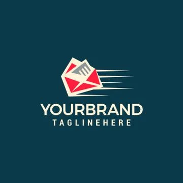 Quick mail logo template design Stock Illustration