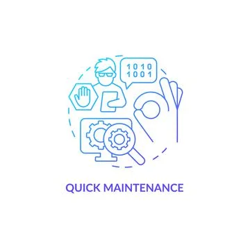 Quick maintenance blue gradient concept icon Illustrazione stock