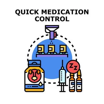 Quick medication control concept vector illustration Stock Illustration