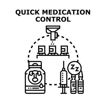 Quick medication control concept vector illustration Stock Illustration