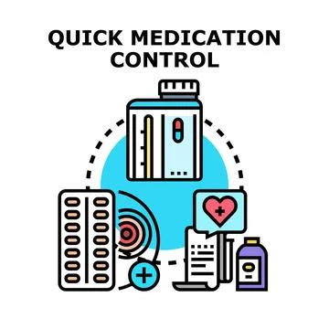 Quick medication control system concept for healthcare Stock Illustration
